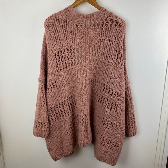 Free People Saturday Morning Cardigan Oversized Wool Blend Mauve Size XS/S - Picture 6 of 10
